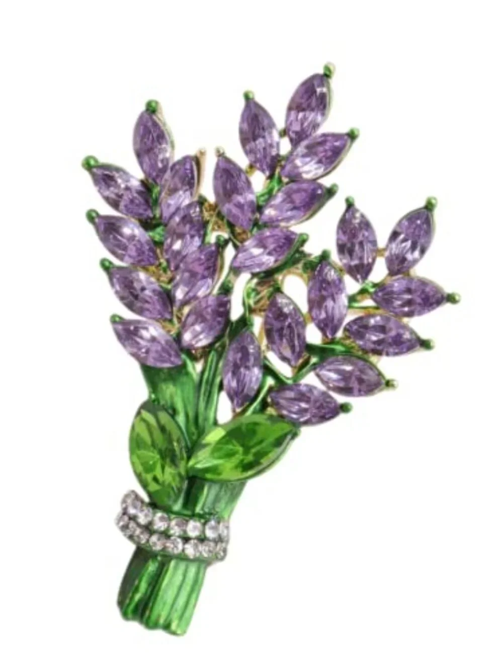 New - Lavender flower brooch crystal rhinestone tulip brooch elegant accessories